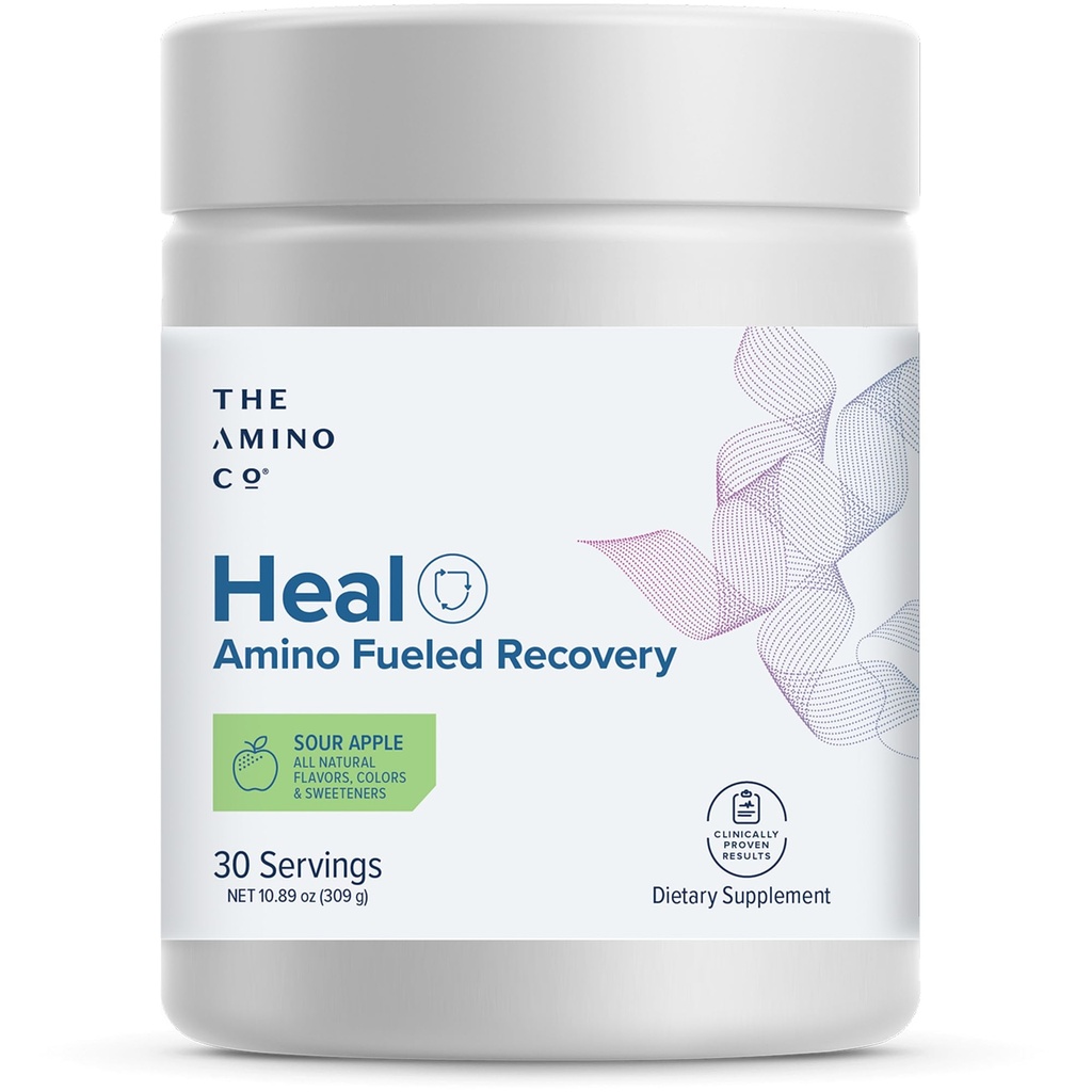The Amino Co. - Guérir - Après l'entraînement boisson de récupération avec formule d'acide Eaa Amino pur -Créatine poudre monohydratée pour la réparation musculaire efficace, végétalien, et Kéto-Amiendly avec l'arôme de pomme aigre - 10.89oz.