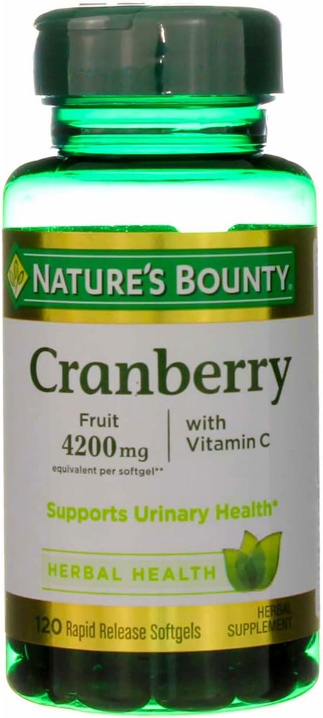 Natur Bounty Cranberry Fruit 4200 mg, Plus Vitamin C Softgels, 120 ea (Pack mit 5)