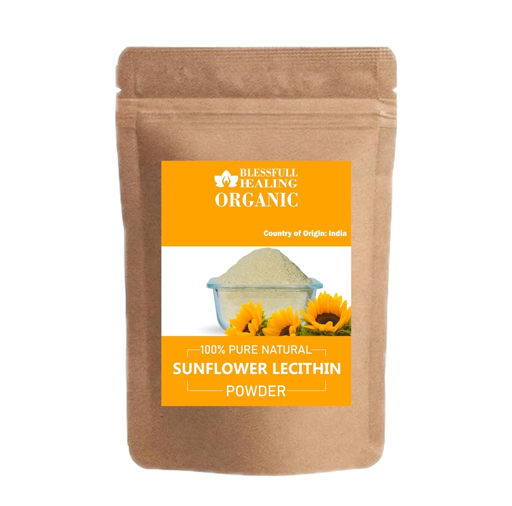 Blessfull Healing Organic Sunflower Lecithin Powder 100% Pure Natural 100 Gram / 3.52 oz