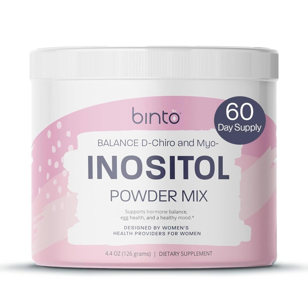 Binto Inositol Pulvermischung | 60-Tag Versorgung | 40:1 Verhältnis von Myo und D-Chiro Inositol | Hormon Balance und Ovulation Unterstützung | Konservierungsmittelfrei