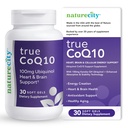 NatureCity True-CoQ10 Ubiquinol 100mg Supplément CoQ10 CoQ10 Coeur, cerveau et énergie cellulaire hautement absorbant et stabilisé - (30 gels souples) CoQ10 actif comme Ubiquinol