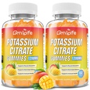 Kalium-Zitrat-Gummi, hohe Kalium-Ergänzung-Gummi-Gummi-Gummi-Ergänzung-Gummi-Gummi-Gummi-Gummi-Gummi 1200mg Unterstützung Leg Cramps & Muskel-Gesundheit, Kalium-Gummi-Gummi für Erwachsene & Kinder, Vegan, Mango Flavor 120 Count