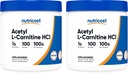 Nutricost Acetyl L-Carnitin (ALCAR) 100 GMS (2 Pack) - 100 Servierungen jeweils - 1000mg pro Servierung - Pure Acetyl L-Carnitin Pulver - Non GMO, Glutenfrei