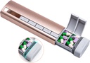 Daviky Metal Travel Pill Organizer, Premium Aluminium Pill Box 7 Tage, Wöchentliche tägliche Pille Fall, Stylish&Cute Pille Halter für Medikamente, Nahrungsergänzungen und Vitamine (Pink+Gray)