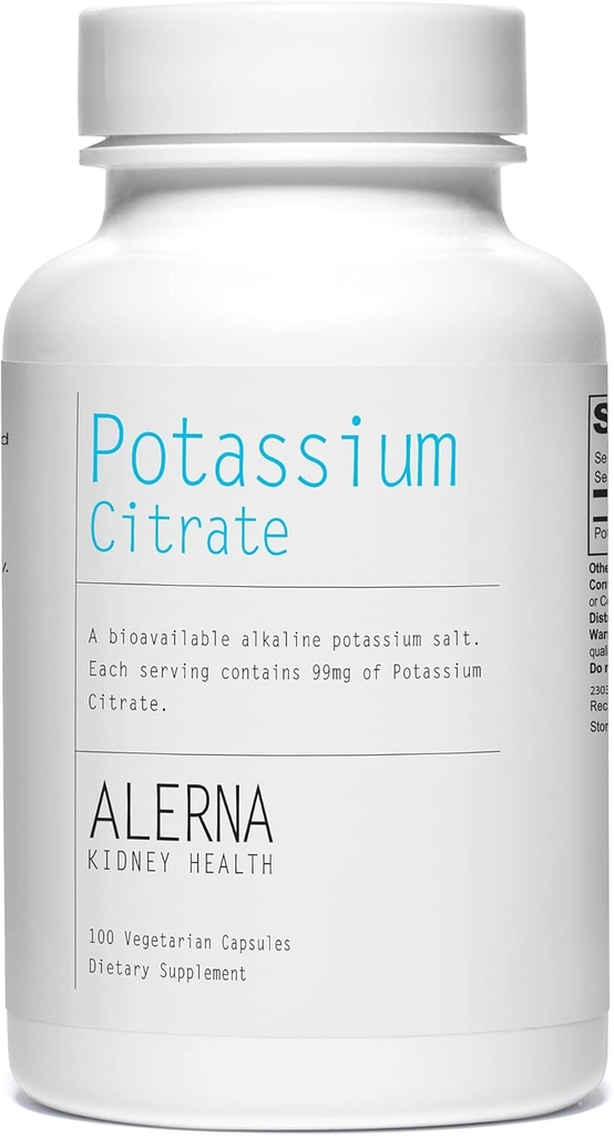 Kalium Citrat 99 mg - Unterstützt Elektrolyt Balance und Normal pH - Essential Mineral - 100 Vegetarische Kapseln