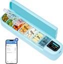 Daviky Smart Pill Organizer mit Alarm, Bluetooth Täglich Einmal ein Tag Pille Box 7 Tag mit APP, Wöchentliche Reise Pille Fall, Portable Pill Reminder für Medikamente, Ergänzungen und Vitamine(Grün)