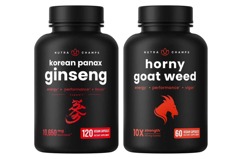 NutraChamps Ginseng coréen et horny Goat Weed Bundle