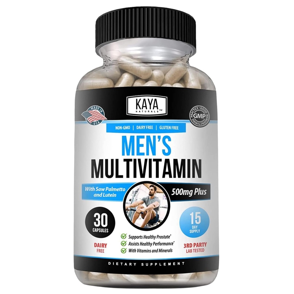 Kaya Naturals Multivitamin für Herren - Prostata Multivitamin - Multi Mineralische Tagesergänzung - Pillen für Männer - Unterstützt gesunde Prostata - Vitaminas para Hombres - 30 Veggie Kapseln