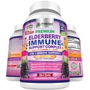 FRESH HEALTHCARE Capsules de baies aînées - baies aînées noires à haute puissance avec zinc et vitamine C - crème 3-en-1 immunosupport de vitamines pour adultes