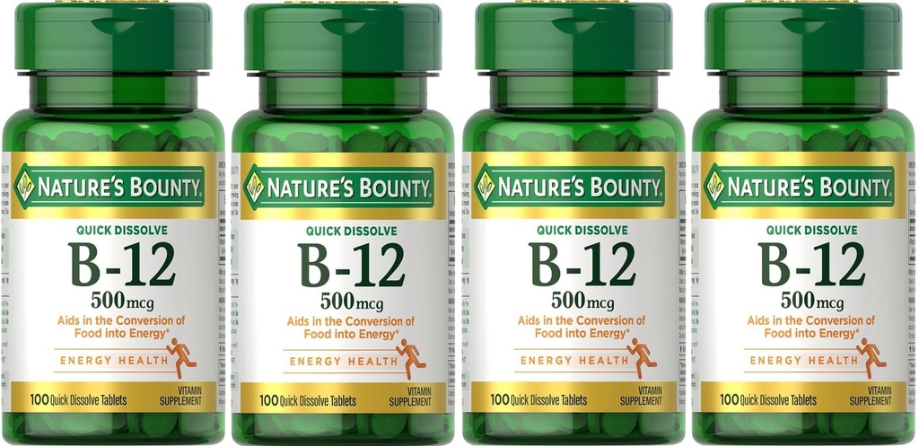 Vitamine B-12 500 mcg, 100 ea (paquet de 4)