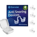Anti Snoring Devices, Snoring Solution with Adjustable Snore Stopper, 3-Gear Fit, Improves Airflow, Reusable – 4 Pack