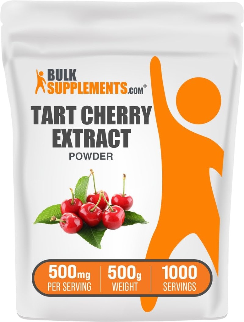 BulkSupplements.com Tart Cherry Extract Powder - Tart Cherry Supplement, Kräuterergänzung - Antioxidans Quelle, Glutenfrei, 500mg pro Servierung, 500g (1.1 lbs) (Pack von 1)