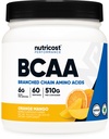 Nutricost BCAA poudre (Orange Mango, 60 portions) - 2:1:1 Rapport optimal, sans gluten, non OGM, végétarien