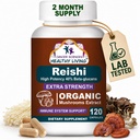 CANCER SCIENCES Reishi Wellness Mushroom Supplement Kapseln, USDA Certified Organic Mushrooms Extract, Extra Strength 1.500 mg, Hohe Potenz 40% Beta-Glucans, Immununterstützung, Anti-Aging, 120 Kapseln