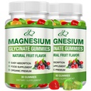 Magnesium-Glycinat-Gummi für Erwachsene und Kinder 600mg, Hohe Absorption Kalium Magnesium-Ergänzung für Schlaf, Magnesium L-Threonate, 160 Count