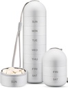 Zannaki Metal Moisture Proof Wöchentliche Pille Organizer, stapelbare Aluminiumlegierung BPA Kostenlose Reise Wandern 7 Tage Pille Box Fall Wasserdicht und große Anteil Pillen, Vitamine, Fischöl, Ergänzungen