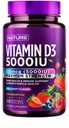 Erbaut von Nature Chewable Vitamin D3 5000 IU - Vitamin D Supplement Chews – Sugar Free & Natural Berry Flavor - 60 Tabletten