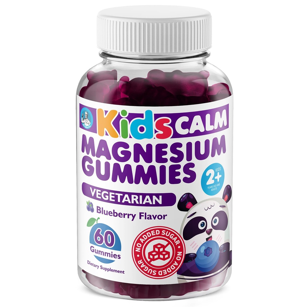 DR. MORITZ Sugar-Free Calm Magnesium Gummies for Kids and Adults - Non-GMO Magnesium Citrate Gummies - Blueberry Flavor - 1-Pack (60 Count)