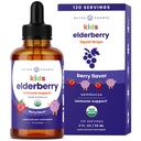 NutraChamps Black Elderberry für Kinder Flüssigkeitstropfen, 10:1 Extrakt Sambucus Elderberry Syrup für Kinder, Sugar-Free European Elderberry Drops Berry Flavor, Immununterstützung, 4 Monate Versorgung