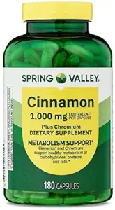 Generisches Spring Valley Cinnamon Plus Chrom, 1.000 mg, 180 Count Capsules - Natürliche Nahrungsergänzung für allgemeine Wellness & + Aufkleber Dri Store