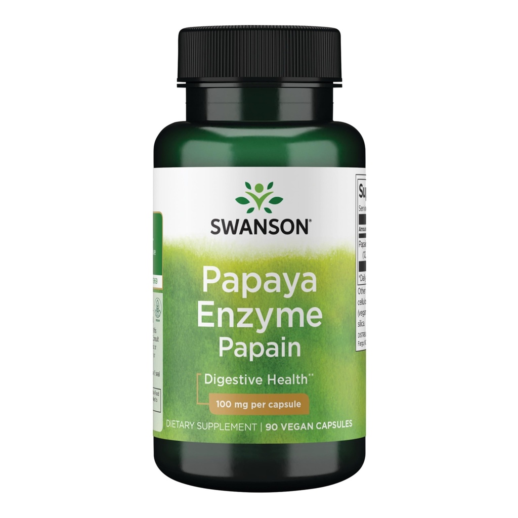 Swanson Papain Papaya Enzyme 100 Milligramme 90 Veg Kapseln