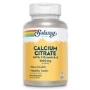 Solaray Kalzium Citrat mit Vitamin D3 1000mg - Knochenstärke und gesunde Zähne Unterstützung - Gentle Digestion Formula - Lab Verified, 60-Day Garantie - 15 Servietten, 90 Kapseln