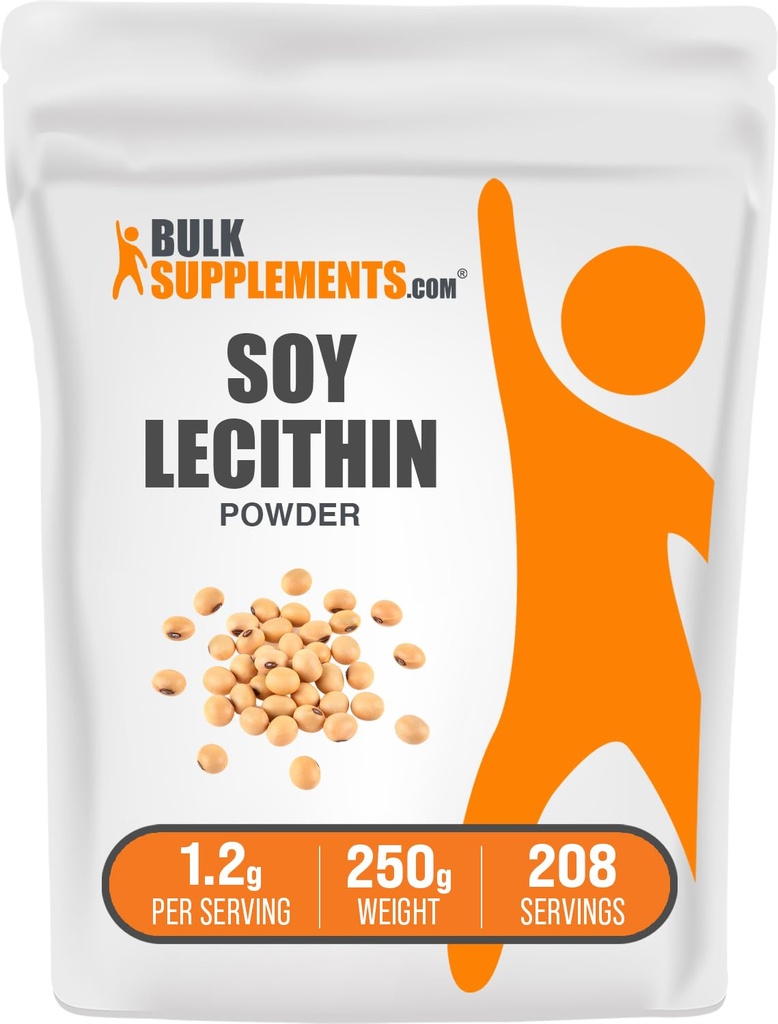 BulkSupplements.com Soy Lecithin Powder - Lecithin Supplement, Nahrungsergänzungsmittel, Lebensmittelklasse - Glutenfrei, 1.2g pro Servierung, 250g (8.8 oz) (Pack von 1)