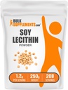 BulkSupplements.com Poudre de lécithine de soja - supplément de lécithine, supplément nutritionnel, grade alimentaire - sans gluten, 1,2 g par portion, 250 g (8,8 oz) (paquet de 1)