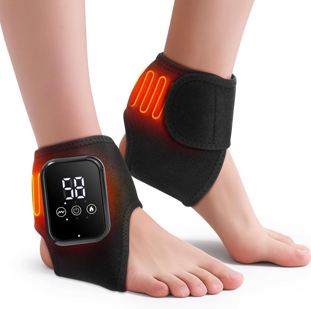 2PCS Foot Massager for Neuropathy, 3-in-1 Cordless Foot and Ankle Massager for Heel, Arch & Ankle Relief, 2000mAh Rechargeable, Black