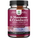D Mannose avec supplément de canneberge - Potent D Mannose 1000mg Capsules pour le soutien de la défense du rein et le nettoyage et la santé urinaire pour les femmes et les hommes - Supplément santé Bladder pour les adultes - 120 Comte