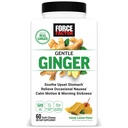 FORCE FACTOR Gentle Ginger Chews for Nausea Relief, Motion Sickness und Morning Sickness, Ginger Supplement mit Vitamin B6 für Verdauungsunterstützung, Non-GMO, Honey-Lemon Ginger Flavor, 60 Soft Chews