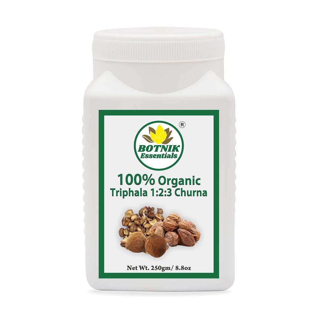 100% Organic Triphala 1:2:3 Churna-250gm for Acidity|Gas|Constipation|Indigestion|Colon Cleansing, Formula by Maharishi Vagbhata in Astang Hridayam.