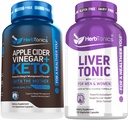 Herbtonics Apfel Apfel Apfelessig Kapseln Plus Keto BHB | Fat Burner & Weight Loss Supplement für Frauen & Männer - Leberreiniger Detox & Repair Formel mit Milch Thistle Artichoke und 24 Kräuter Leber Gesundheit