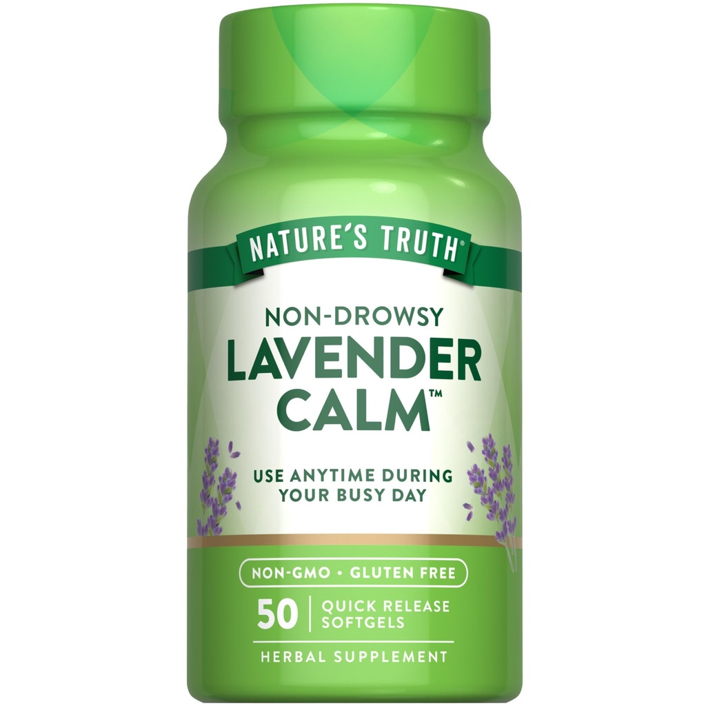 Nature's Truth Lavender Calm Softgels Oral Supplement | 50 Count | Non-Drowsy Herbal | Non-GMO & Gluten Kostenlos