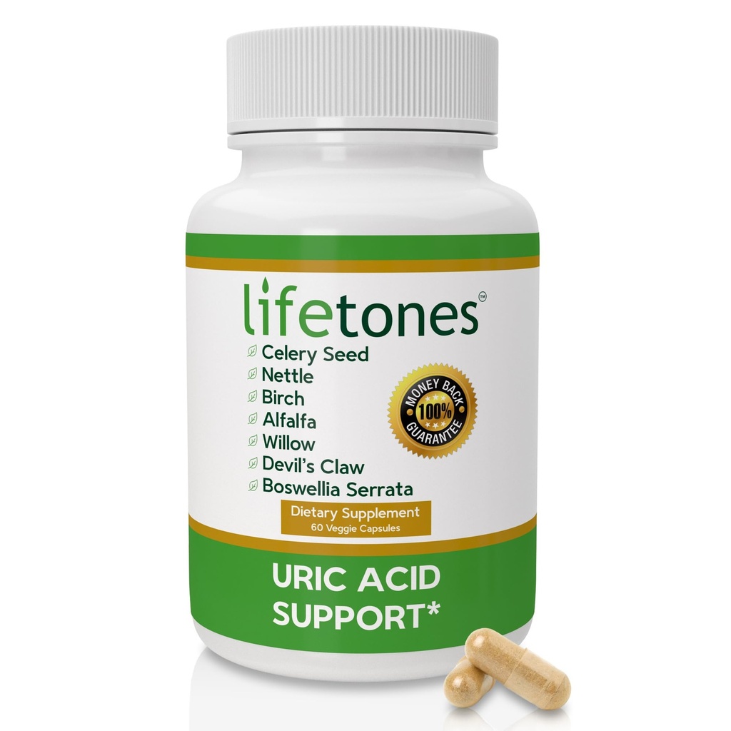 Lifetones Uric Acid Support - Kräuter Joint Cleanse für Männer und Frauen - Natürliche Remedy, Flexibilität Boost - Non-GMO, Gluten-Free - 60 Vegan Vitamine