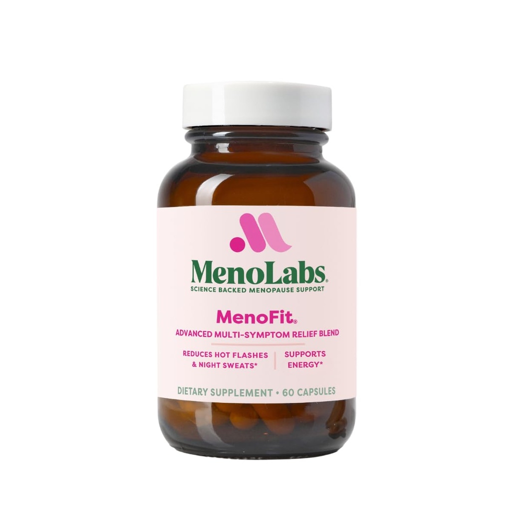 MENOLABS MenoFit, Menopause Supplements for Women - 60 Capsules - Advanced Women’s Probiotic with Vitamins and Red Clover for Gut Health, Hot Flashes and Hormone Balance for Women