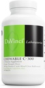 DaVinci Labs Chewable C-300 - Supplément pour soutenir la santé immunitaire, le cholestérol et la production de collagène - avec la vitamine C, la pectine et plus - Sans gluten - Arôme d'ananas orange - 90 comprimés végétariens