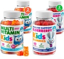 DR. MORITZ Gummies de mûre aînée pour les enfants (60 Count 2 Pack) et les enfants Multivitamin Gummies Bundle (60 Count, 2 Pack) - pour les enfants
