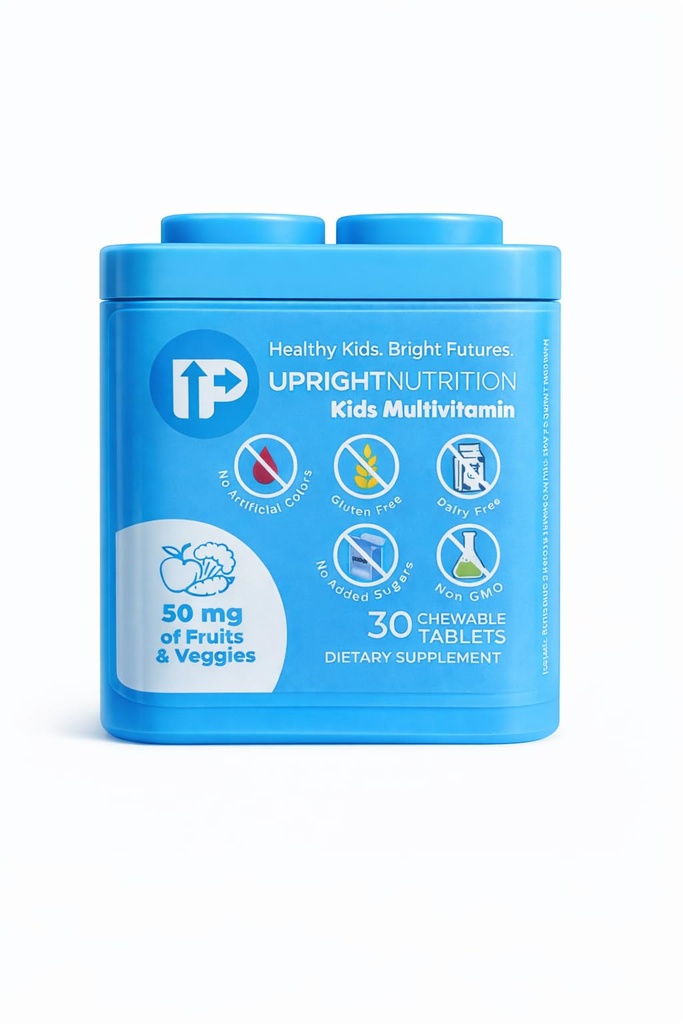 Kinder Multivitamin | Kaubar, Sugar-Free | 17+ Essential Nährstoffe | No Junk | Includes A, C, D3, E, K, B1, B2, B5, B7, B12, Calcium, Zink & Magnesium | Kid-Approved Flavor
