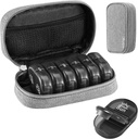 Serfeymi Weekly Travel Pill Organizer 2 Mal A Day AM Upgraded Black Pill Box 7 Tage mit tragbaren Reißverschluss Canvas Pill Case, Medizin Organizer für Pillen, Vitamine, Nahrungsergänzungsmittel, Fischöle - Grau 01
