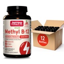 Formules de Jarrow Concentration maximale de méthyle B-12 5000 mcg, Supplément alimentaire pour la production d'énergie cellulaire et le soutien de la santé cérébrale, 60 comprimés à croquer aromatisés à la cerise, 60 jours d'approvisionnement, pack de 12