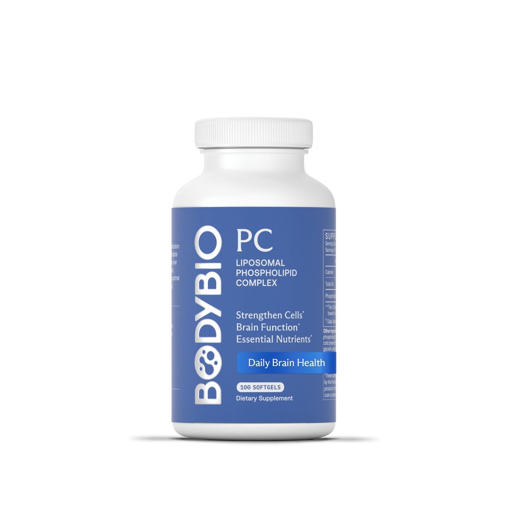 BodyBio PC - Phosphatidylcholin für Gehirngesundheit, Psychische Klarheit, kognitive Funktion, Cellular Repair & Healthy Aging, Phospholipid Complex Supplement für Gentle Daily Detox