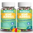 2 Pack Hanfgummis, 1,500,000 Extra stärkt Bio Hanfgummis, Hanfergänzung Gummy mit Hanföl Extrakt, 120 Gummis