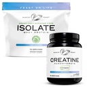 Muscle Feast Creapure Creatine Monohydrat - Unflavored 2lb (x1) und Isolate Whey Protein Powder - Unflavored 5lb (x1) - Muskel Erholung und Leistung Bundle
