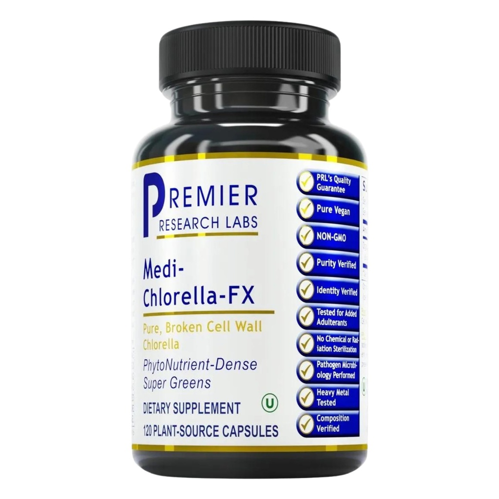 Premier Research Labs Medi Chlorella-FX - Chlorella Kapseln, Chlorophyll Kapseln, Organische Pillen für Damen und Herren, Chlorophyll Supplement - 120 Vegetarische Kapseln
