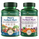 Purety Products Bundle - Men's Perfect Multi + Women's Perfect Multi - Hommes - Soutient la vitalité saine, l'énergie + Plus - Femmes - Soutient la santé urinaire, l'immunité, les ongles de peau de cheveux + Plus