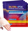 BurnFix® - Dégustation en Gel 4 x 4" Crème de soins de brûlure Traitement de premiers soins. Soulagement immédiat de la douleur Hydrogel Burn Habillage pour les brûlures au 1er, 2e degré, Razor et Sunburns pour la maison, le travail, le feu, EMS
