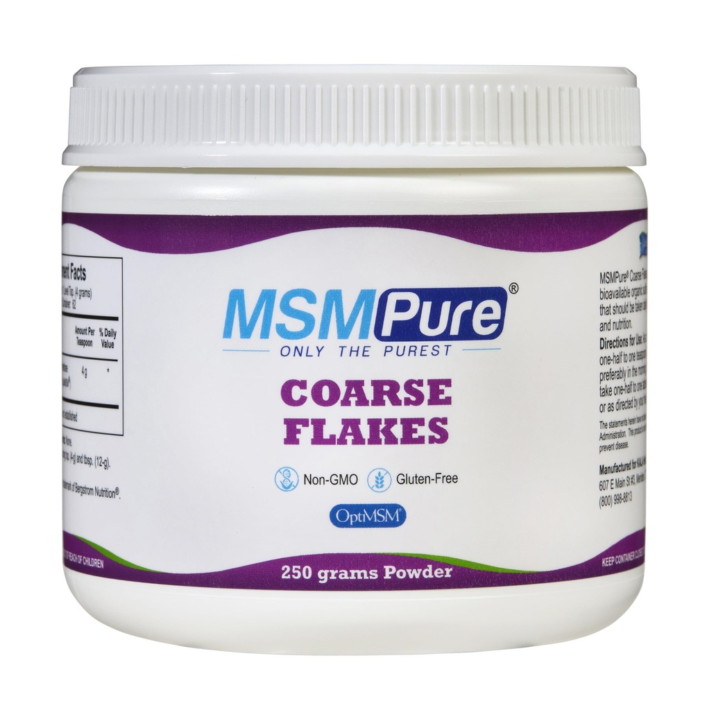 KALA Health MSMPure Coarse MSM Powder Flakes – US-Fabriqué MSM pour la santé articulaire, l'apparence cutanée et le soutien des cheveux et des ongles – 8,8 oz, soufre organique