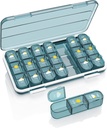 Pill Organizer 3 Mal A Day, 7 Tage Pille Box - Acedada Wöchentliche Reise Pille Container, Große Medizin Spender Vitamine Case Supplements Halter Organizer, Blau