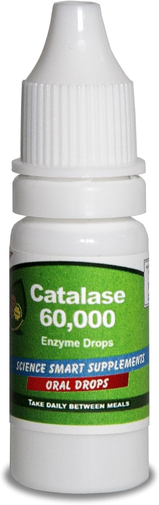Catalase 60,000 - Science Smart - Unique - Supplément d'enzyme d'absorption complète de la puissance la plus élevée. 31 doses pour 1 mois d'utilisation. (10mL).